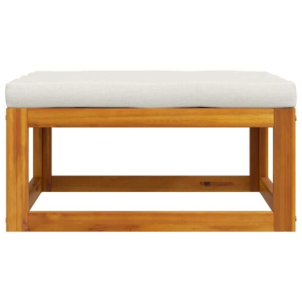 vidaXL Footstool Cream white Solid Acacia wood 26.8 x 26.8 in Durable
