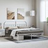 vidaXL Bed Frame White Powder-Coated Steel Double Bed Frame