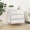 vidaXL Sideboard High gloss white Engineered wood, solid eucalyptus wood