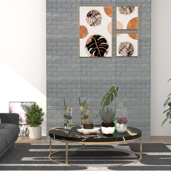 vidaXL Wallpaper Set of 20 Anthracite PE foam 27.6 x 30.3 in