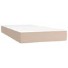 vidaXL Box Spring Bed with Mattress Cappuccino, White Faux leather Full