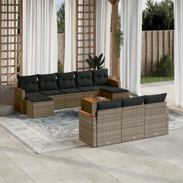 vidaXL Garden Sofa Set Grey