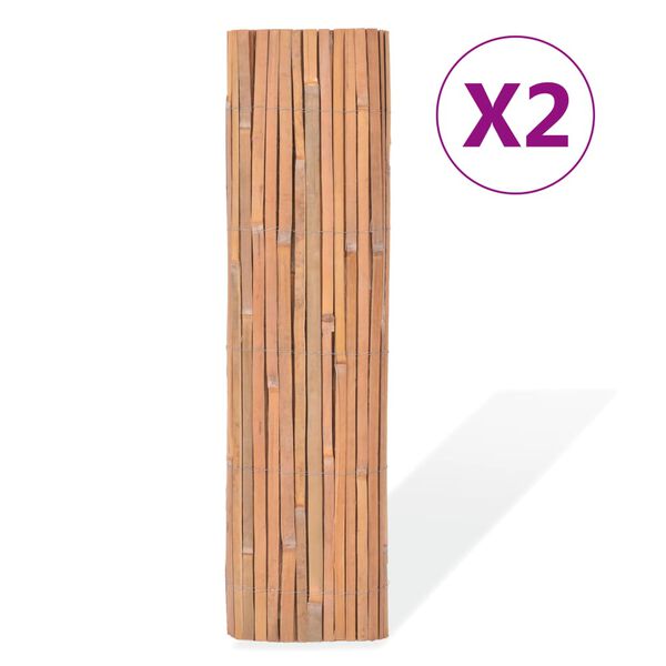 vidaXL Bamboo Fences 2 pcs 39.4"x157.5"