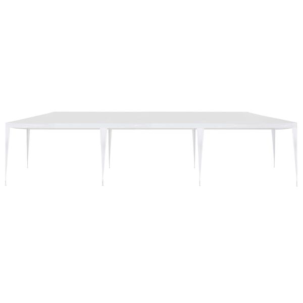vidaXL Party Tent White Polyethylene roof and steel frame 10x30 feet