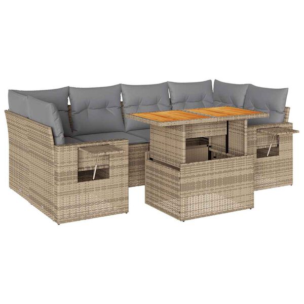 vidaXL Garden Sofa Set Beige