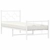 vidaXL Bed Frame White Steel Single Bed Frame Rectangular Industrial