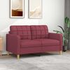 vidaXL 2-seater Sofa Wine Red Fabric (100% polyester), metal, textilene