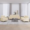 vidaXL Sofa Set Cream Fabric (100% polyester), metal, textilene, plywood