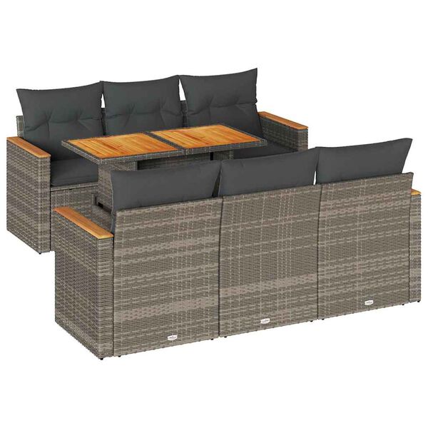 vidaXL Garden Sofa Set Grey PE Rattan Large Modular Garden Sofa Set