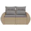 vidaXL Garden Sofa Beige Poly Rattan, Powder-Coated Steel Medium