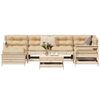 vidaXL Garden Sofa Set Unfinished Pine Solid Pine Wood 7 Piece Set
