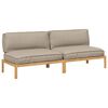 vidaXL Sofa Set with Cushion Plain 2 pcs Taupe Solid Acacia Wood