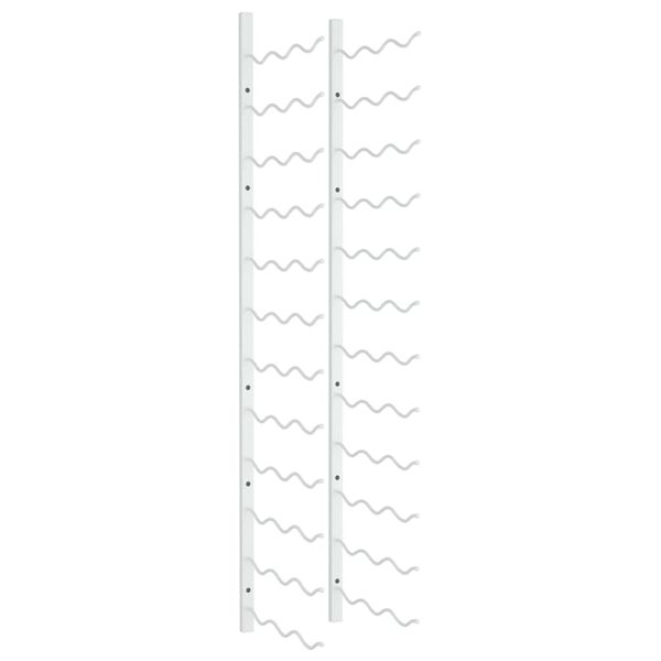 vidaXL Wall Mounted Wine Rack for 36 Bottles White Iron