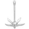 vidaXL Folding Anchor with Rope Silver 13.2 lb Hot Dip Galvanized Cast Iron