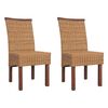 vidaXL Dining Chairs 2 pcs Brown Natural Rattan
