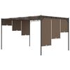 vidaXL Garden Gazebo with Side Curtain 13.1'x9.8'x7.4' Taupe