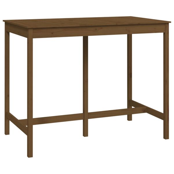 vidaXL Bar Table Honey Brown Solid Pine Wood Medium Durable Bar Table