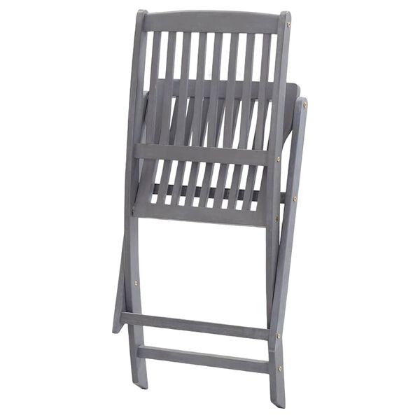 vidaXL Outdoor Chair Set of 8 Grey Solid acacia wood Medium