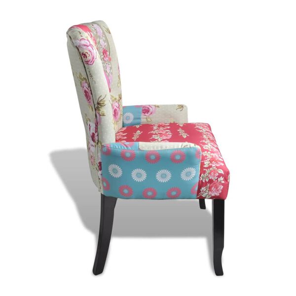 vidaXL Armchair with Patchwork Design Fabric