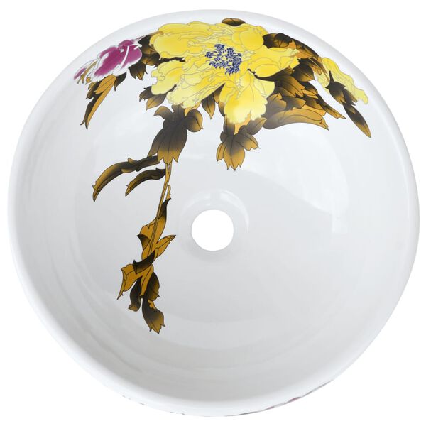 vidaXL Countertop Basin Multicolour Round Φ16.1x5.5" Ceramic
