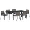 vidaXL Garden Dining Set 6 pcs Grey Powder-Coated Steel