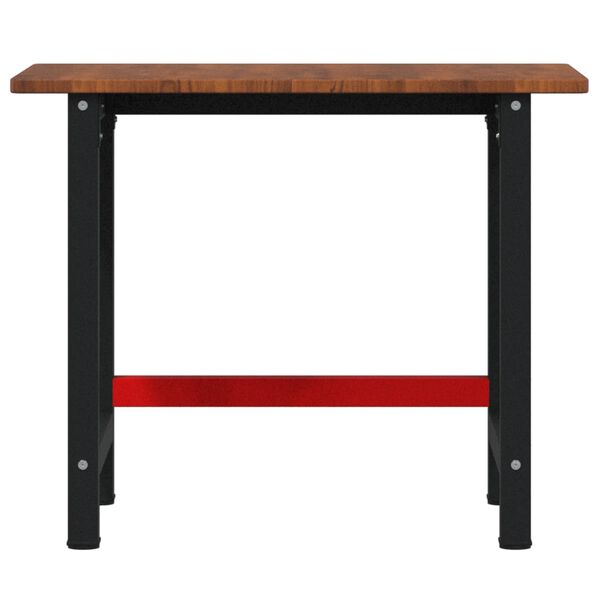 vidaXL Workbench Dark Brown 39.4"x23.6"x32.1" Solid Wood Oak Rectangular