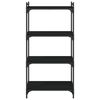 vidaXL Bookcase Black Engineered wood Medium Adjustable Feet Bookcase