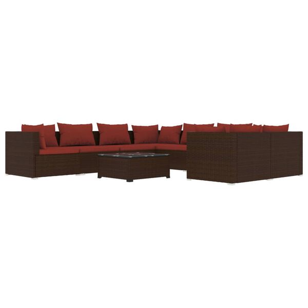 vidaXL Garden Lounge Set Brown/Cinnamon Red