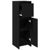 vidaXL Bathroom Cabinet with Drawer Black Oak 11.81 x 11.81 x 37.40 in