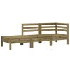 vidaXL Garden Sofa Natural wood Treated solid pine wood 3-Seater Modular