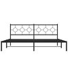 vidaXL Bed Frame Black Powder-Coated Steel Double Metal Bed Frame