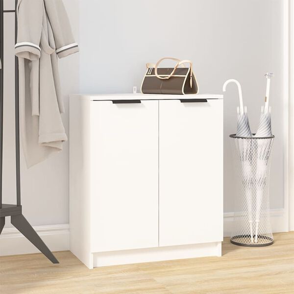 vidaXL Shoe Cabinet White Engineered Wood Medium Shoe Cabinet