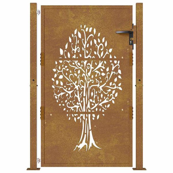 vidaXL Garden Gate 39.4x49.2" Corten Steel Tree Design