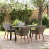 vidaXL Garden Dining Set with Cushion 5 pcs Grey Poly Rattan