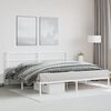 vidaXL Bed Frame White Powder-coated steel Full Bed Frame Rectangular