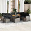 vidaXL Garden Sofa Set Gray PE rattan Large Adjustable Armrests