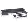 vidaXL Garden Lounge Set White, Anthracite
