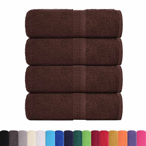 vidaXL Soap Towel Set of 4 Brown 100% Cotton 11.8 x 11.8 in Soap Towel
