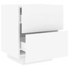 vidaXL Bedside Cabinet Set of 2 White Engineered wood Medium