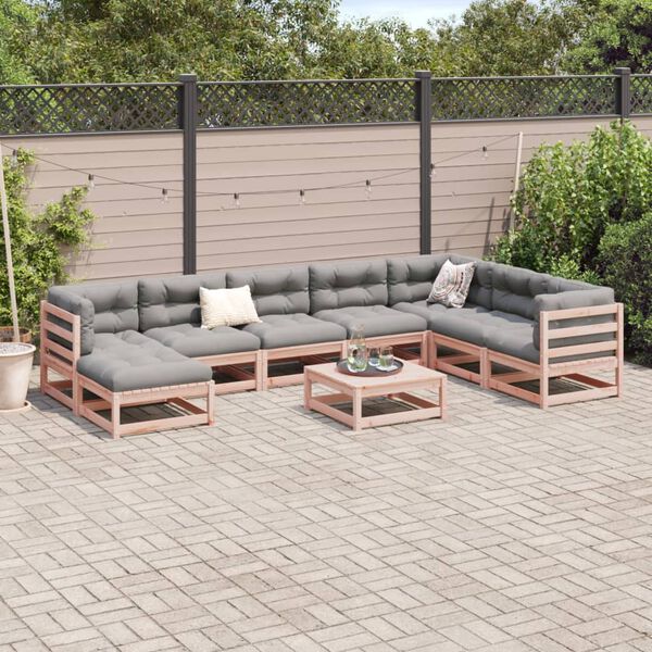 vidaXL Garden Sofa Set Reddish-Brown, Grey