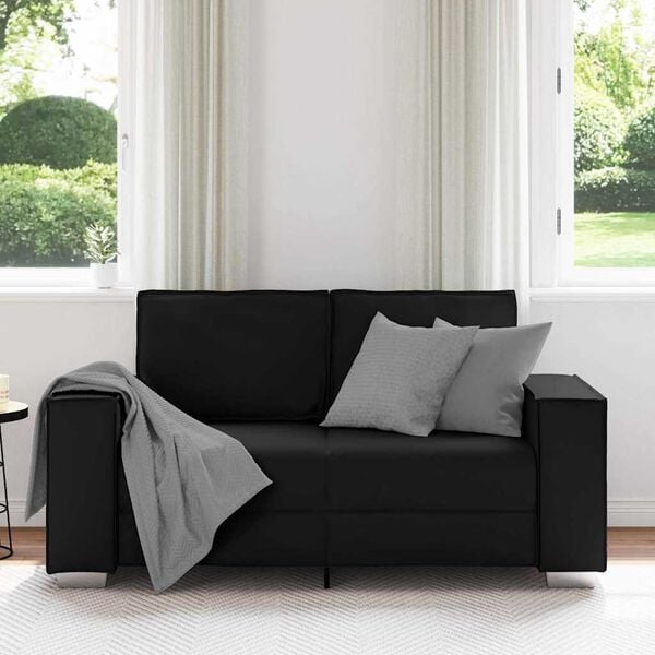 vidaXL Sofa Black 62.99 x 30.71 x 33.07 in Fabric