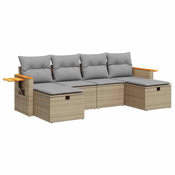 vidaXL Garden Sofa Set Beige, Light grey