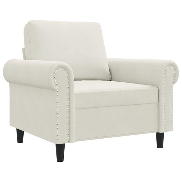 vidaXL Sofa Chair Cream Velvet (100% polyester), metal, textilene Single