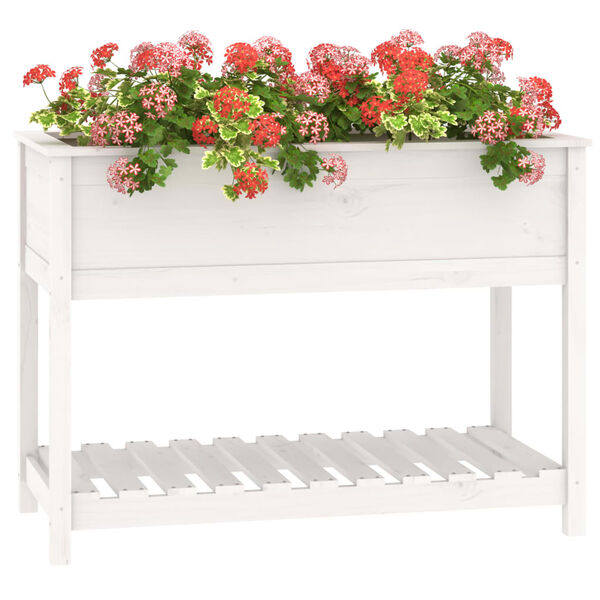 vidaXL Planter White Solid pine wood Large Planters Planter