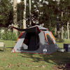 vidaXL Camping Tent Dome 4-Person Gray and Orange Quick Release