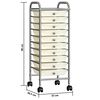 vidaXL 10-Drawer Mobile Storage Trolley White Plastic
