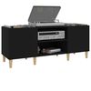 vidaXL Record Cabinet Black Engineered wood, solid eucalyptus wood Medium