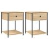 vidaXL Bedside Table Set of 2 Sonoma oak Engineered wood, iron Medium