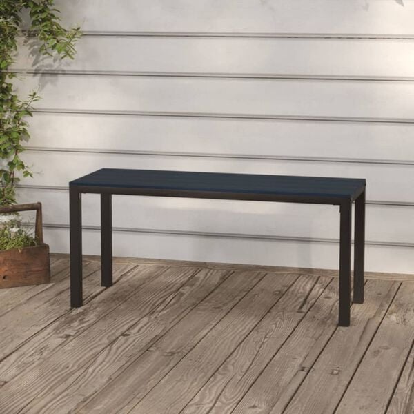 vidaXL Garden Bench Black Steel Garden Bench Rectangular Vintage