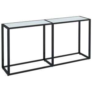 vidaXL Console Table White marble Tempered Glass, Powder-Coated Steel